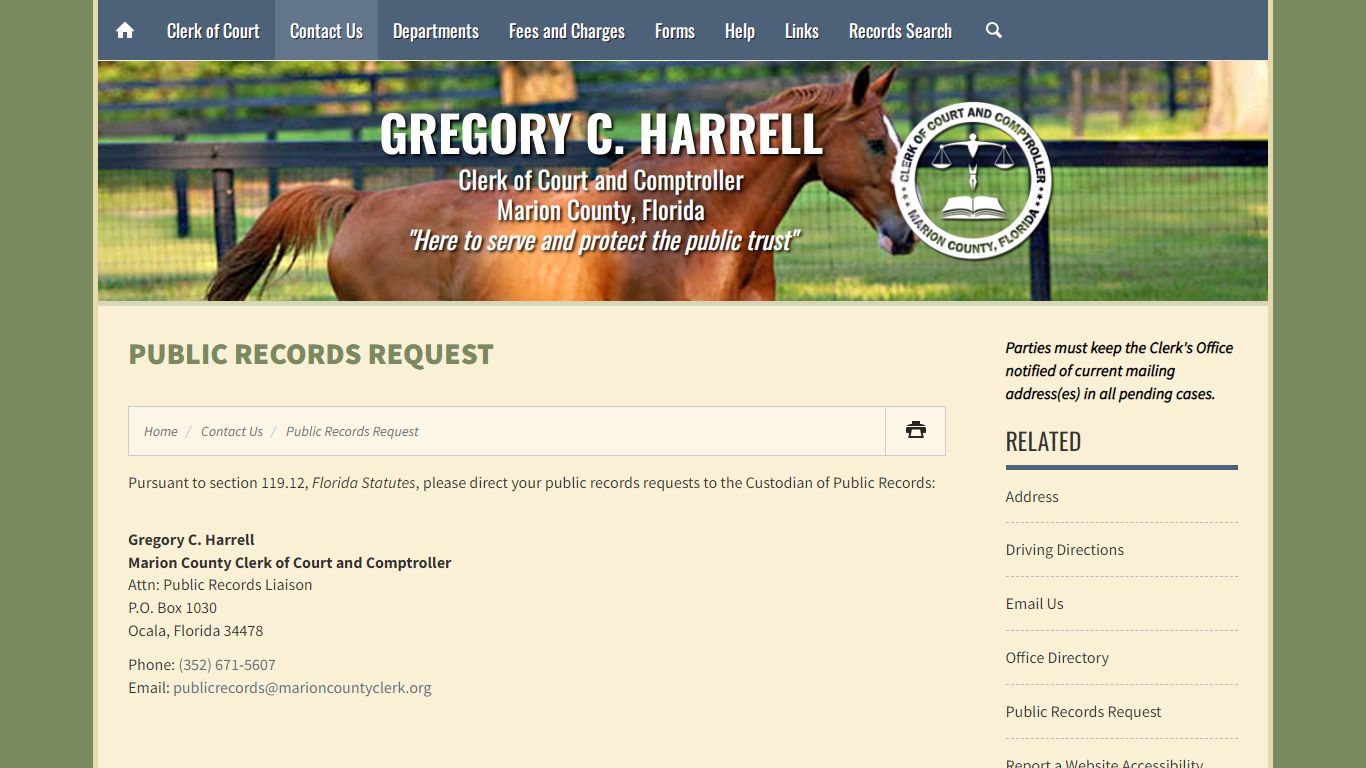 Public Records Request - Marion County Clerk