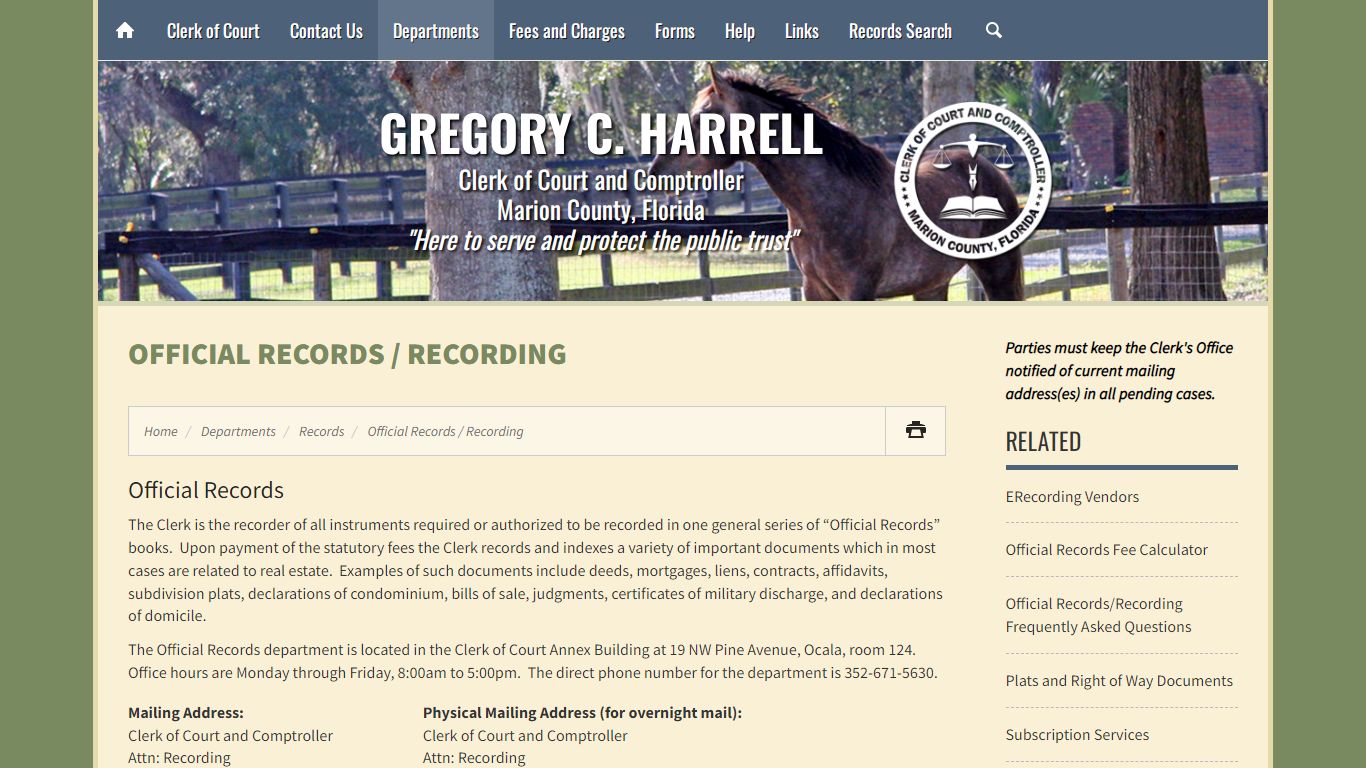 Official Records / Recording - Marion County Clerk